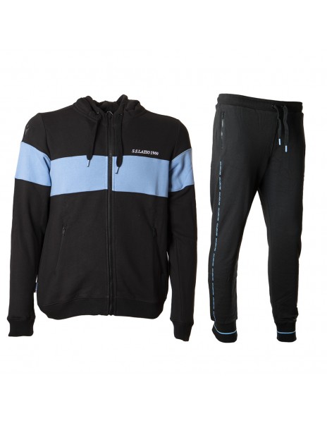 tuta full zip bambino nera con...