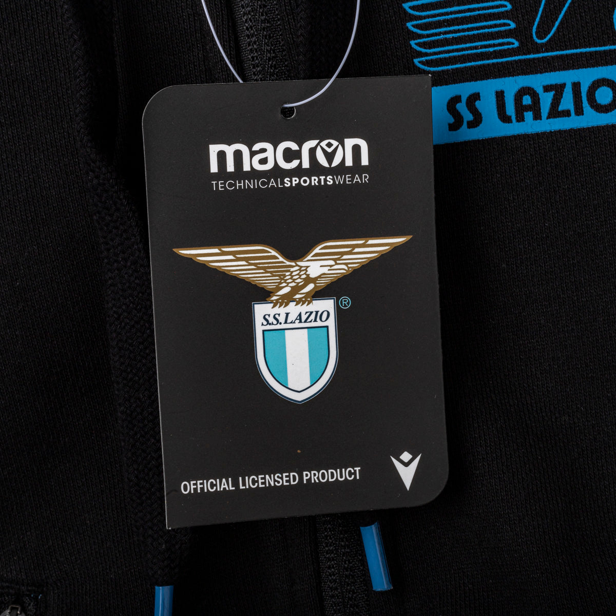 felpa bambino full zip con cappuccio lazio macron