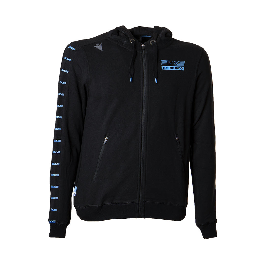 felpa bambino full zip con cappuccio lazio macron