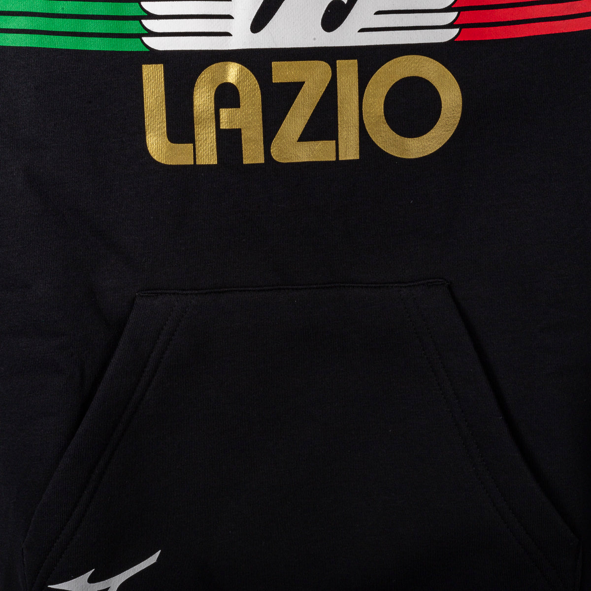felpa nera cappuccio bambino lazio mizuno big logo 2023/2024