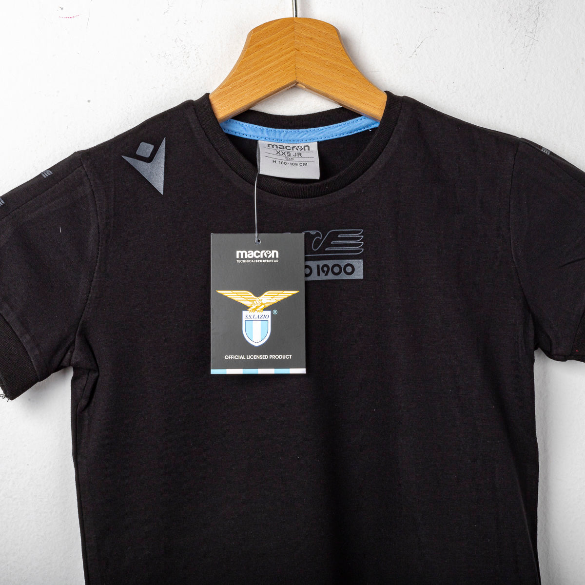 T-Shirt Lazio Nera Bambino Macron