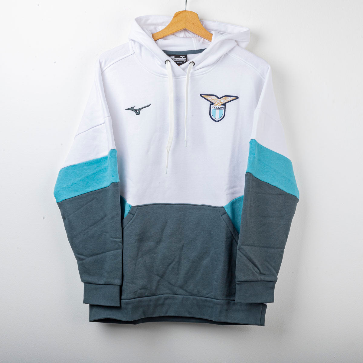 Felpa SS Lazio Mizuno Bianca con Cappuccio 2025/2026