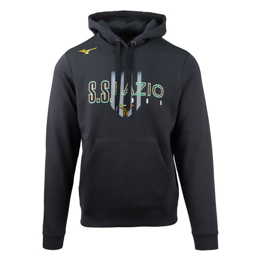 Felpa cappuccio Lazio Mizuno nera big logo 2023/2024