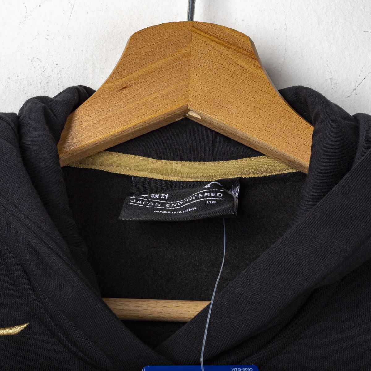 felpa nera con cappuccio bambino ss lazio mizuno