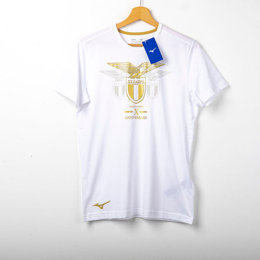 t-shirt ss lazio anniversario bianca oro
