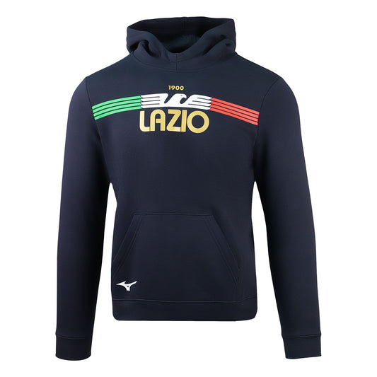 felpa nera cappuccio bambino lazio mizuno big logo 2023/2024