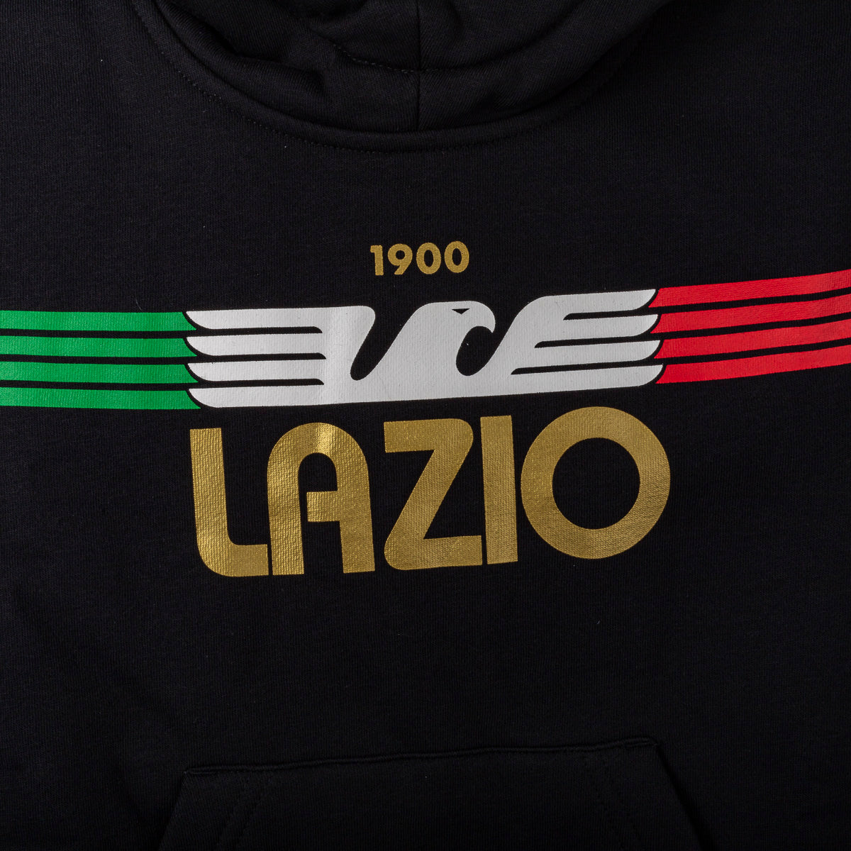 felpa nera cappuccio bambino lazio mizuno big logo 2023/2024