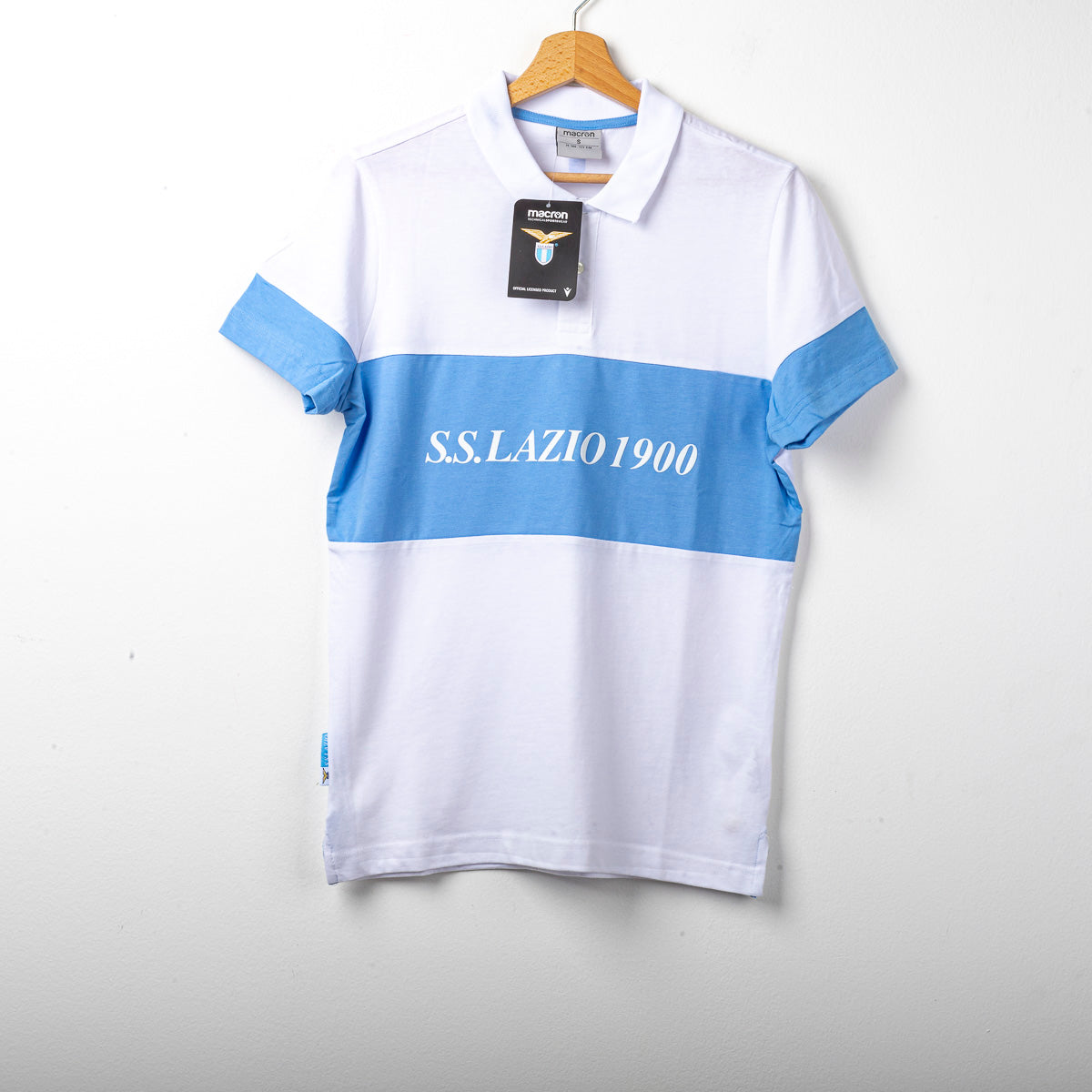 Polo Macron ss Lazio Fan Bianca